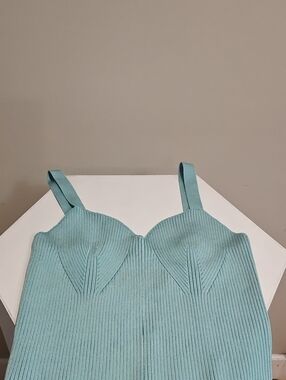 Vince Mint Green Ribbed Knit Top